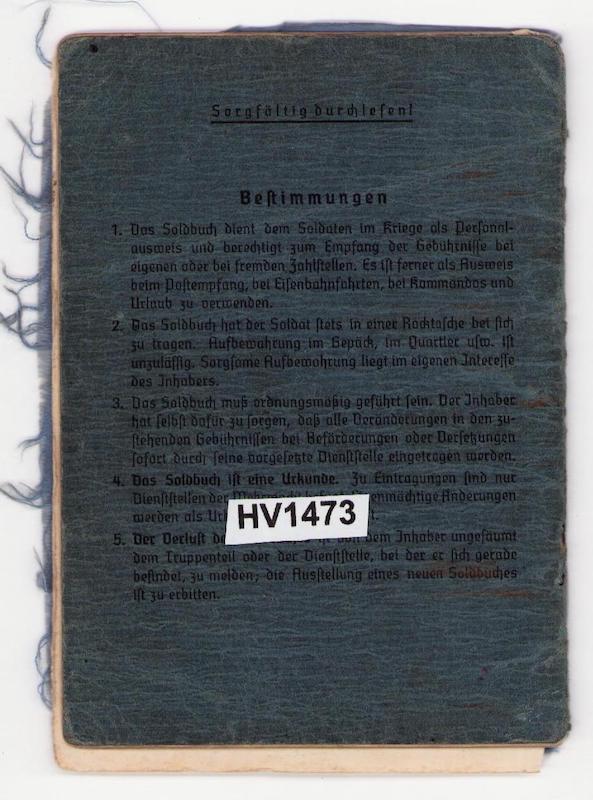 Original WWII Luftwaffe Soldbuch - Stabsintendant Otto Heine - Truppensonderdienst (TSD)Â - Kampfeinheit Tietze April 1945 - Image 4