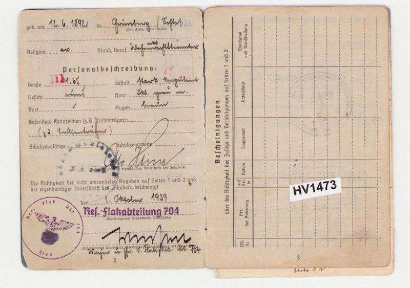 Original WWII Luftwaffe Soldbuch - Stabsintendant Otto Heine - Truppensonderdienst (TSD)Â - Kampfeinheit Tietze April 1945 - Image 7