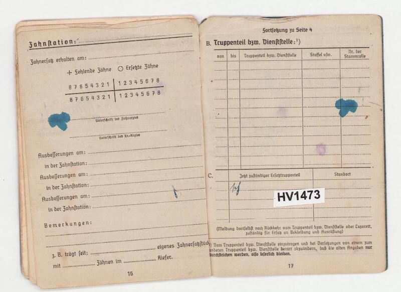 Original WWII Luftwaffe Soldbuch - Stabsintendant Otto Heine - Truppensonderdienst (TSD)Â - Kampfeinheit Tietze April 1945 - Image 15