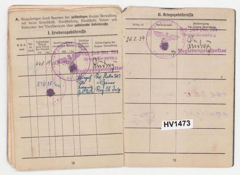 Original WWII Luftwaffe Soldbuch - Stabsintendant Otto Heine - Truppensonderdienst (TSD)Â - Kampfeinheit Tietze April 1945 - Image 16