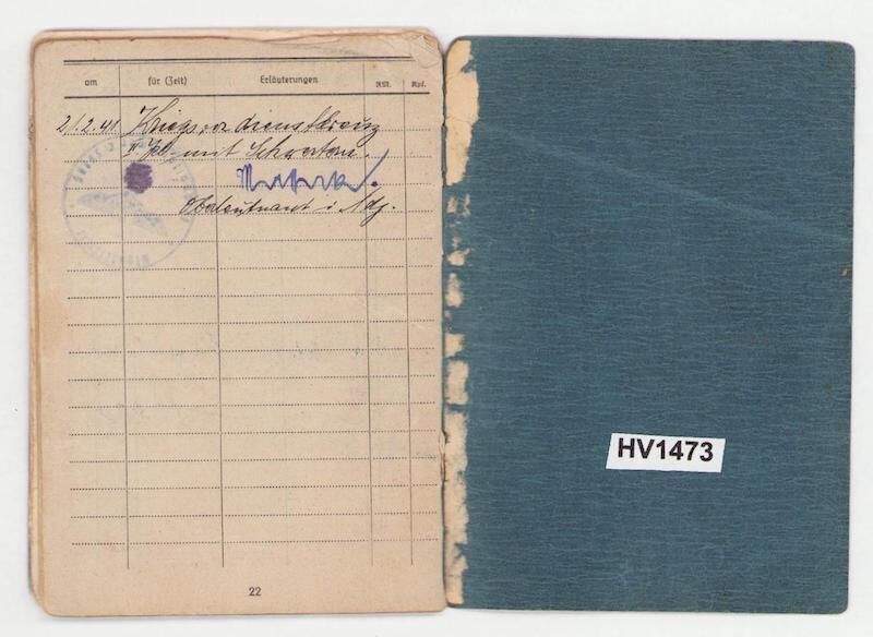 Original WWII Luftwaffe Soldbuch - Stabsintendant Otto Heine - Truppensonderdienst (TSD)Â - Kampfeinheit Tietze April 1945 - Image 18