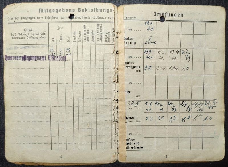 Original WWII Soldbuch - TSD Offizier Weber - Berlin 1945 - Döberitz / Wundsorf - Image 8