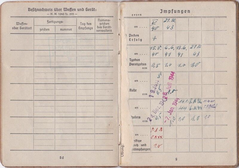 WWII German Wehrmacht Soldbuch ID - Gefreiter Rudolf Eicher - Einweisungs Abteilung 1008 - West Wall Medal - Minty Soldbuch! - Image 9