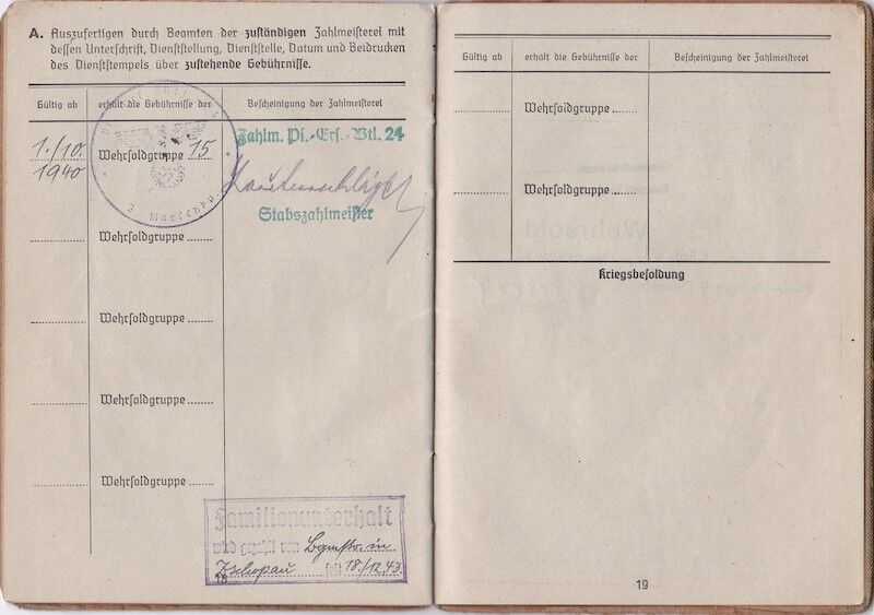WWII German Wehrmacht Soldbuch ID - Gefreiter Rudolf Eicher - Einweisungs Abteilung 1008 - West Wall Medal - Minty Soldbuch! - Image 14