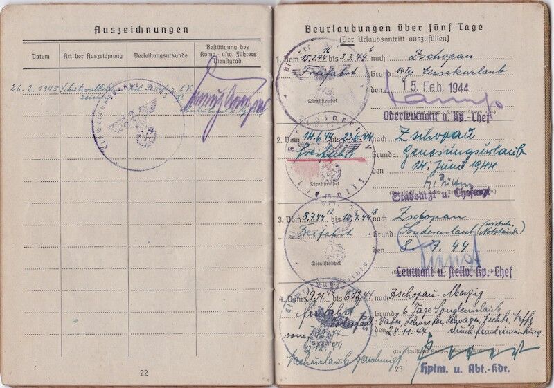 WWII German Wehrmacht Soldbuch ID - Gefreiter Rudolf Eicher - Einweisungs Abteilung 1008 - West Wall Medal - Minty Soldbuch! - Image 16