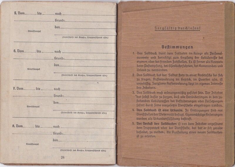 WWII German Wehrmacht Soldbuch ID - Gefreiter Rudolf Eicher - Einweisungs Abteilung 1008 - West Wall Medal - Minty Soldbuch! - Image 17