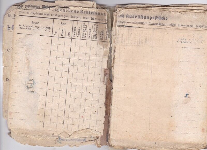 WWII German Waffen-SS Soldbuch ID - SS Rottenführer Josef Tischer - SS Panzer Artillerie Regiment " Das Reich " - SS Artillerie Regiment 54 - Nederland - Kurland 1944 - SS Artillerie Regiment 23 - Oder / Halbe 1945 - POW - Rare unit! - Image 6