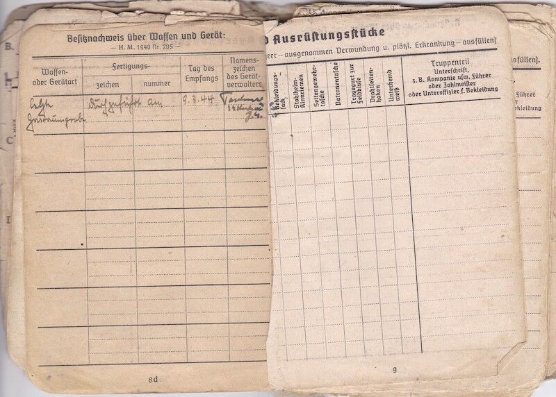 WWII German Waffen-SS Soldbuch ID - SS Rottenführer Josef Tischer - SS Panzer Artillerie Regiment " Das Reich " - SS Artillerie Regiment 54 - Nederland - Kurland 1944 - SS Artillerie Regiment 23 - Oder / Halbe 1945 - POW - Rare unit! - Image 12
