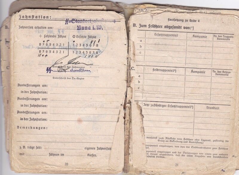 WWII German Waffen-SS Soldbuch ID - SS Rottenführer Josef Tischer - SS Panzer Artillerie Regiment " Das Reich " - SS Artillerie Regiment 54 - Nederland - Kurland 1944 - SS Artillerie Regiment 23 - Oder / Halbe 1945 - POW - Rare unit! - Image 18