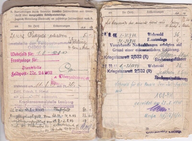 WWII German Waffen-SS Soldbuch ID - SS Rottenführer Josef Tischer - SS Panzer Artillerie Regiment " Das Reich " - SS Artillerie Regiment 54 - Nederland - Kurland 1944 - SS Artillerie Regiment 23 - Oder / Halbe 1945 - POW - Rare unit! - Image 20