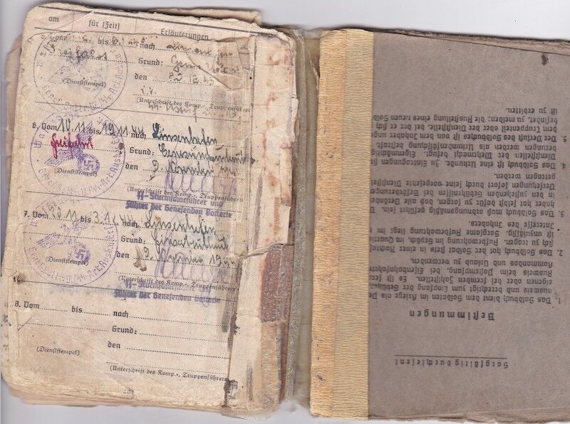 WWII German Waffen-SS Soldbuch ID - SS Rottenführer Josef Tischer - SS Panzer Artillerie Regiment " Das Reich " - SS Artillerie Regiment 54 - Nederland - Kurland 1944 - SS Artillerie Regiment 23 - Oder / Halbe 1945 - POW - Rare unit! - Image 22