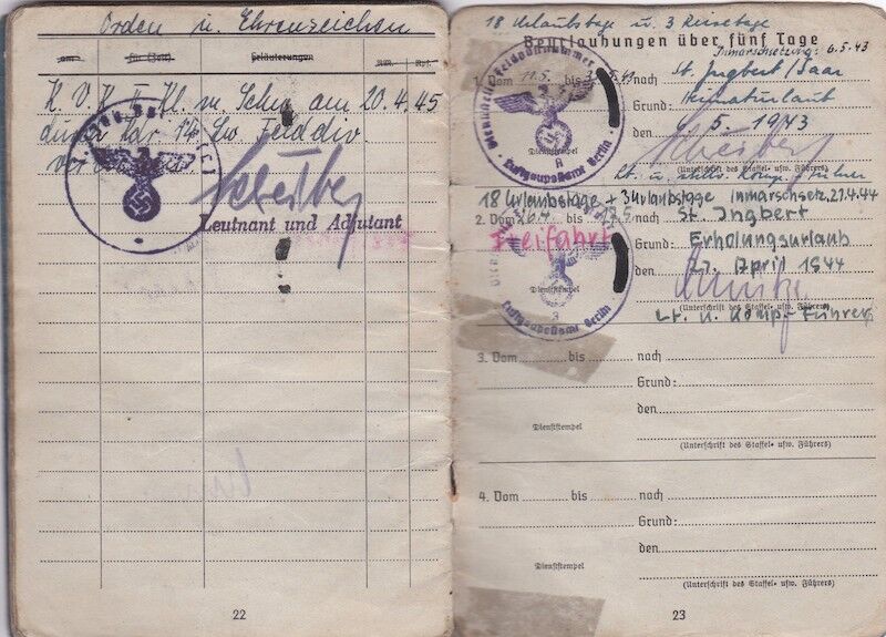 WWII German Luftwaffe Soldbuch ID - Obergefr Johann Lauer - Jäger Regiment 28 (L) - 14. Feld-Division (L) - 20. Gebirgs-Armee - Wehrmachtsbefehlsstelle Norwegen - Image 21