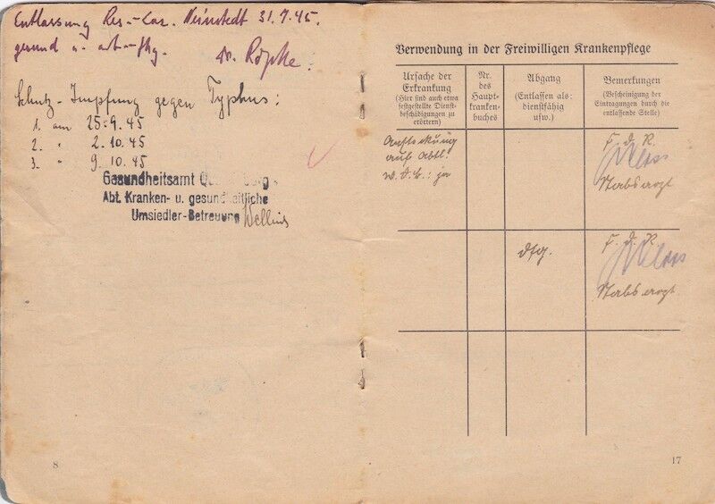 WWII German DRK Verwendungsbuch & Erkennungsmarke - DRK Nurse Hanna Zander - Tag - Freiwillige Krankenpflege Wehrkreis XI - Image 6