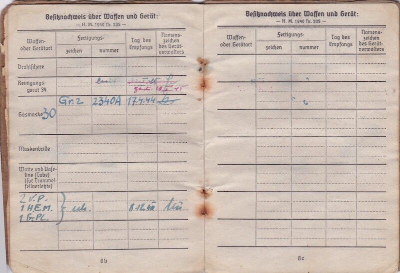 WWII German Wehrmacht Soldbuch - Grenadier Heinrich Schodl - Grenadier Regiment 474 - 254 Infanterie Division - Wounded by Grenade Fragments - Image 10
