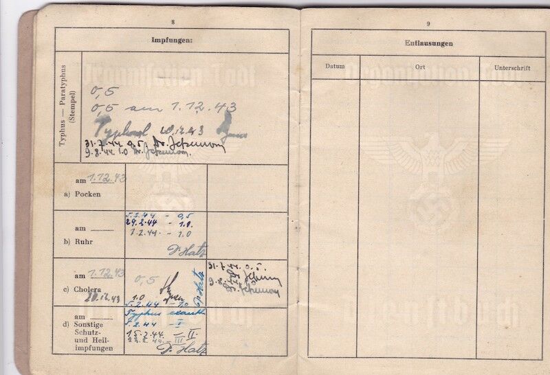 WWII German Organisation Todt Dienstbuch - OT-Meister Wilhelm Jäger - Einsatzgruppe Südost Serbia Skopje - - Image 7