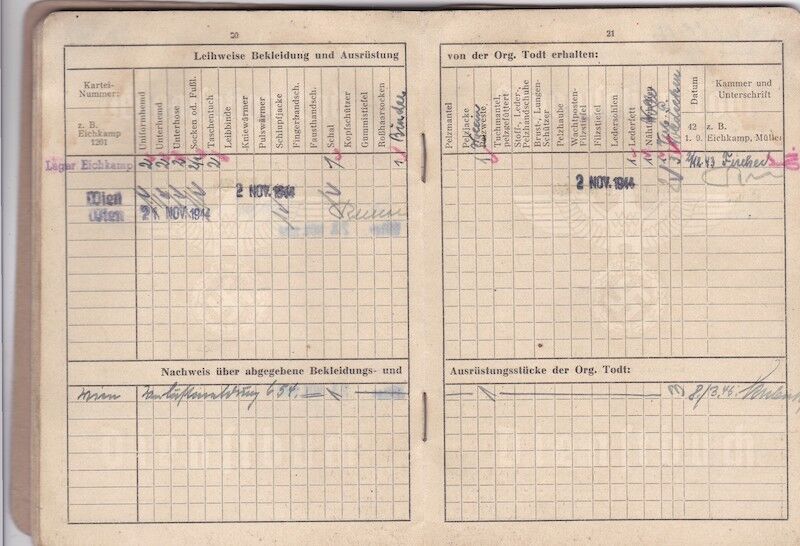 WWII German Organisation Todt Dienstbuch - OT-Meister Wilhelm Jäger - Einsatzgruppe Südost Serbia Skopje - - Image 10