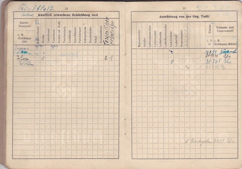 WWII German Organisation Todt Dienstbuch - OT-Meister Wilhelm Jäger - Einsatzgruppe Südost Serbia Skopje - - Image 11