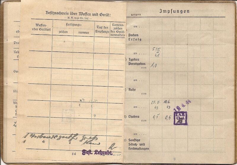 WWII German Wehrmacht Soldbuch ID & Award Documents - Tech-Oberinspektor Josef Friesch - Festungs Artillerie Stab 7 - Iron Cross (Layaway) - Image 10