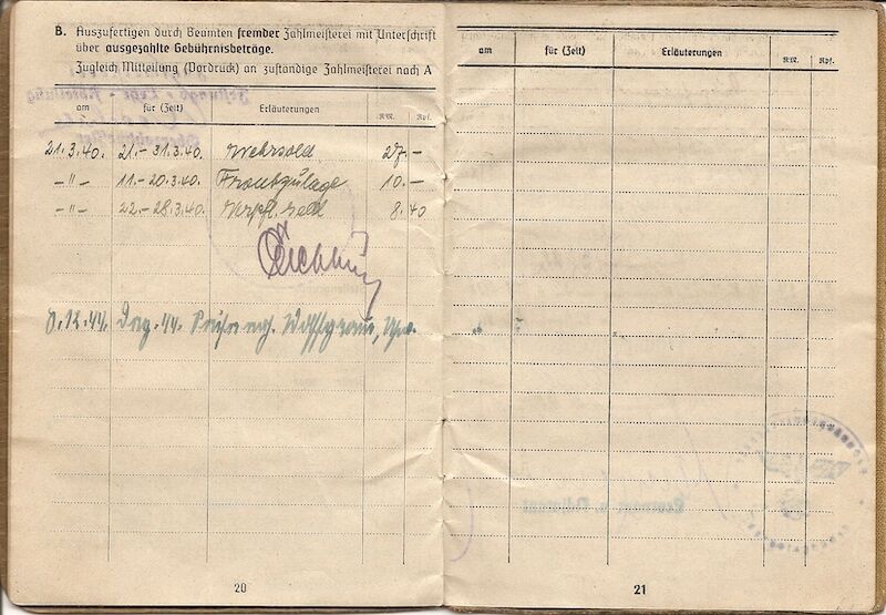 WWII German Wehrmacht Soldbuch ID & Award Documents - Tech-Oberinspektor Josef Friesch - Festungs Artillerie Stab 7 - Iron Cross (Layaway) - Image 16