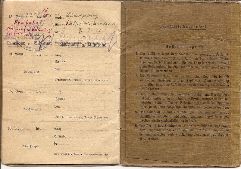 WWII German Wehrmacht Soldbuch ID & Award Documents - Tech-Oberinspektor Josef Friesch - Festungs Artillerie Stab 7 - Iron Cross (Layaway) - Image 19