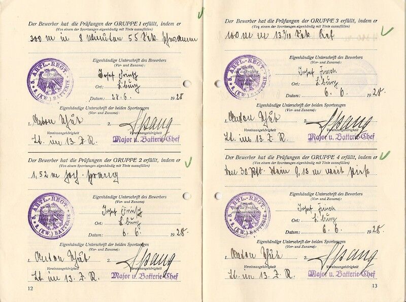 WWII German Wehrmacht Soldbuch ID & Award Documents - Tech-Oberinspektor Josef Friesch - Festungs Artillerie Stab 7 - Iron Cross (Layaway) - Image 25